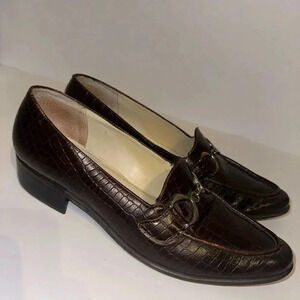 Vintage Naturalizer brown crocodile loafers size 11W